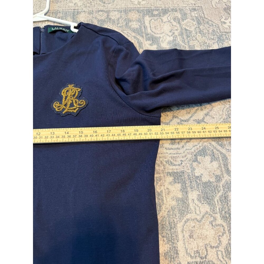 Lauren Ralph Lauren Long Sleeve Navy Twofer Sweater Large Preppy Nautical - Picture 5 of 6